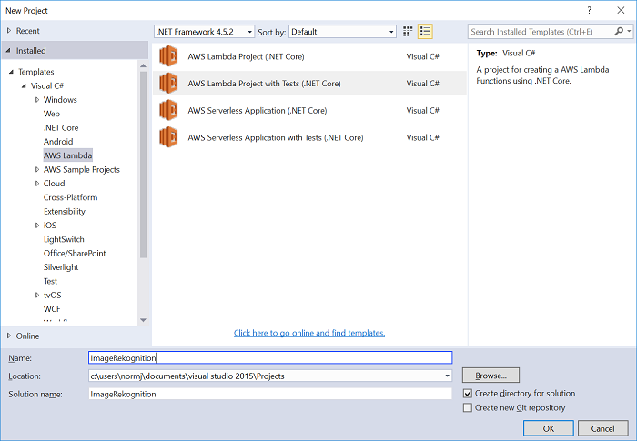 Using the AWS Lambda Project in Visual Studio | AWS Developer Tools Blog