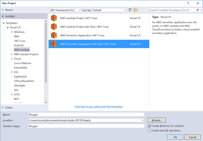 AWS Serverless Applications in Visual Studio | AWS Developer Tools Blog