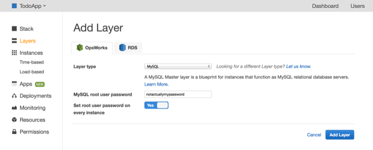 Add MySQL Layer