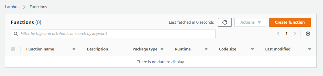 Lambda console