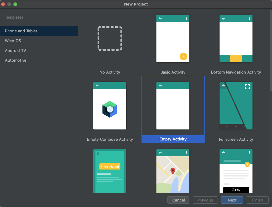 New Android Studio Project