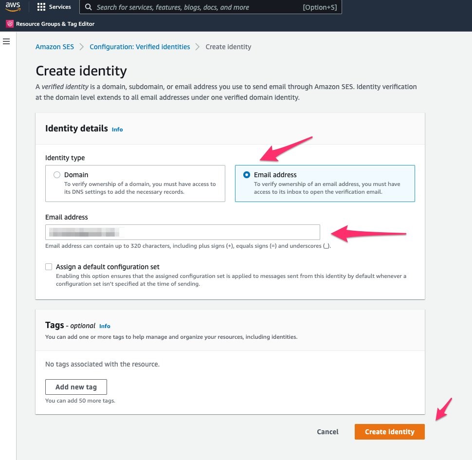 On the Create identity screen, select Email address and then select Create Identity