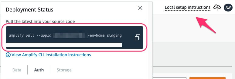 Select Local setup instructions and copy the setup command