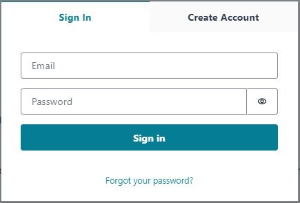 Cognito login screen to authenticate a user with email and password