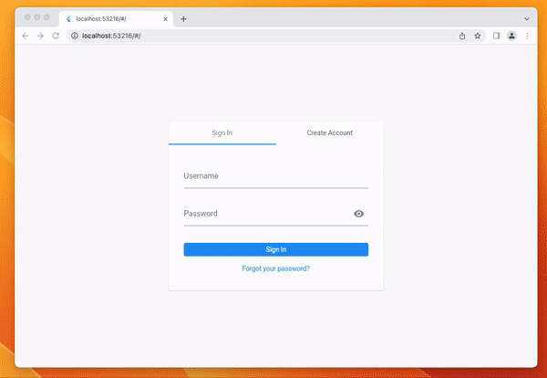 demo screenshot of amplify flutter 1.0