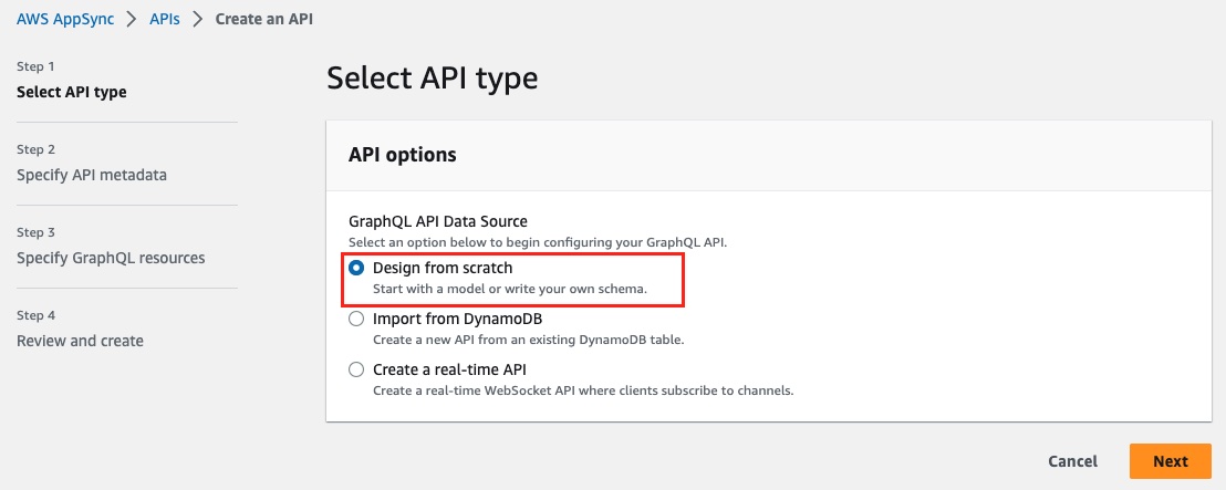 Step 1 - Select API Type