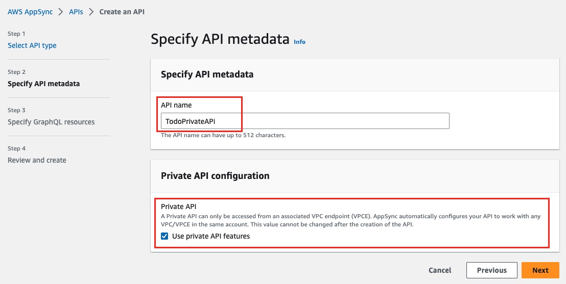 Step 2 - Specify API metadata