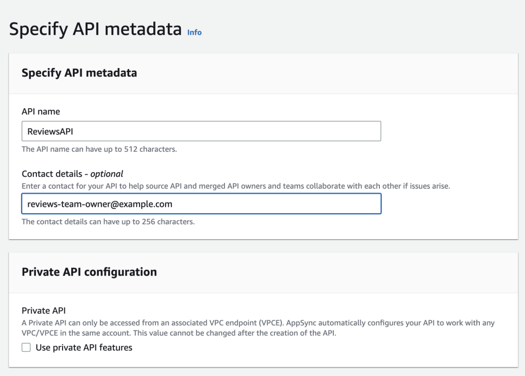 Specifying API metadata for Reviews Source API