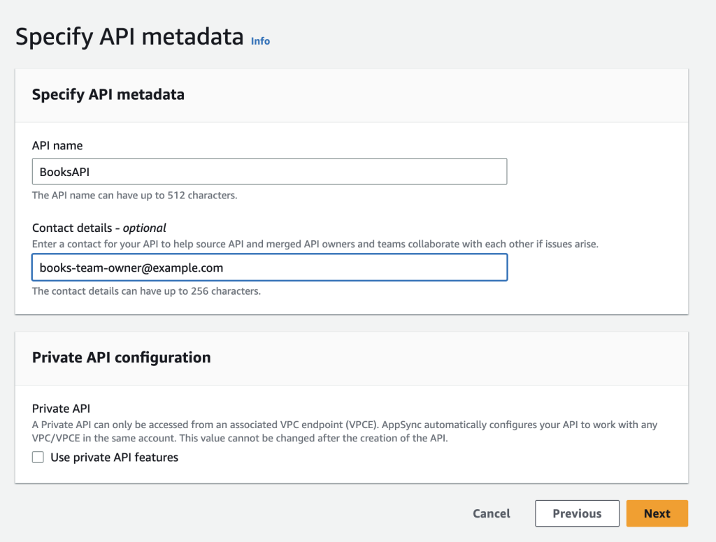 Specifying API metadata for Source API 