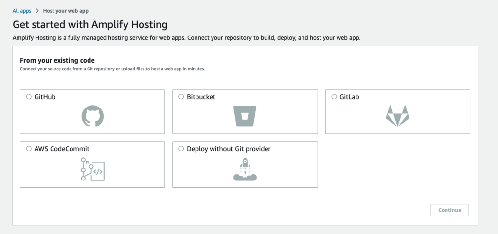 Amplify Hosting Git Provider