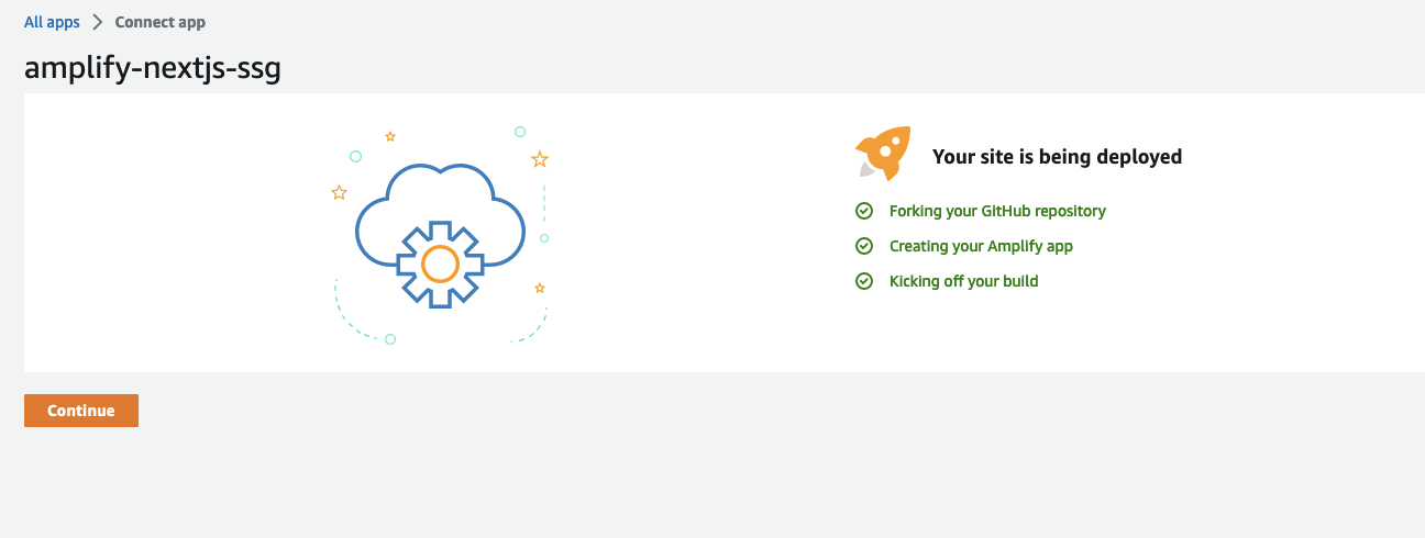 Screenshot of deploying your Amplify app 