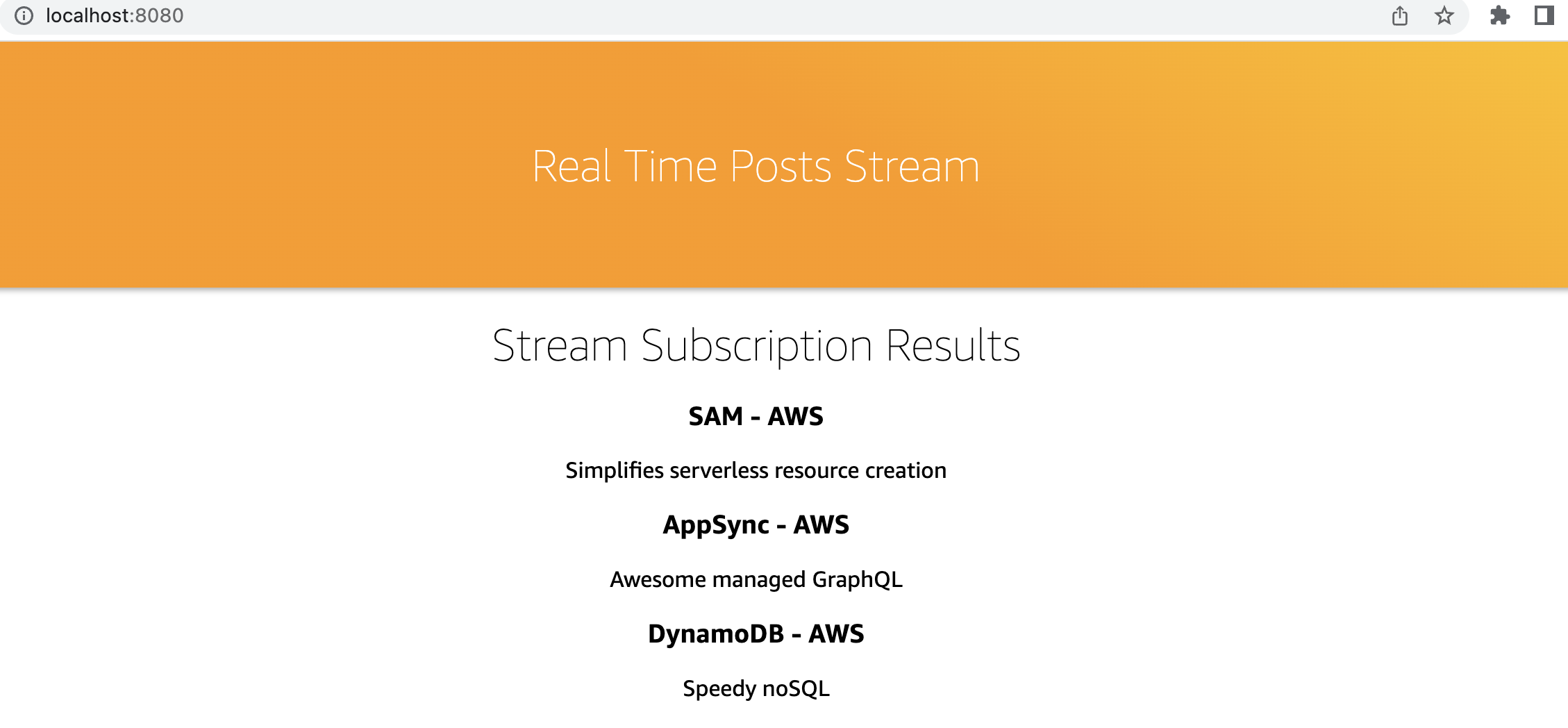 Screenshot of subscriptions web applications