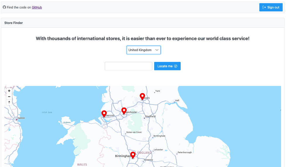  Figure 1: Navigating the landing page of a store finder