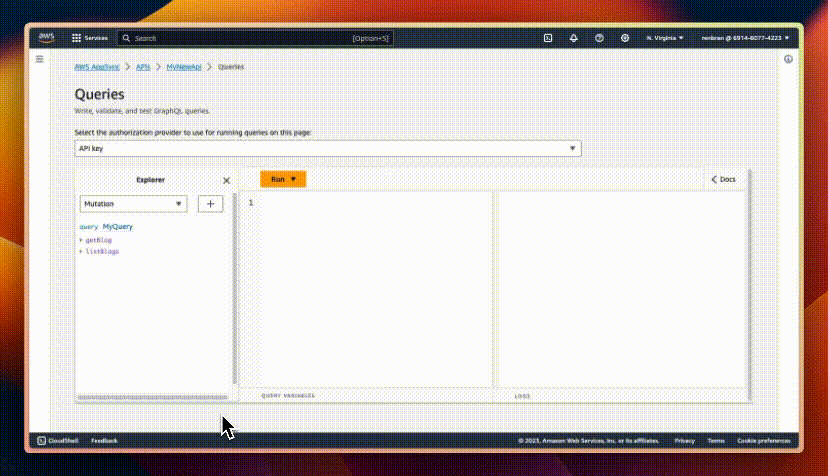 GIF showing how authorization rules affected the queries