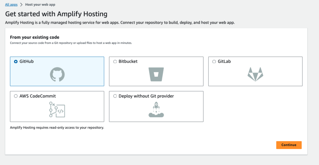 Amplify Hosting Deploy GitHub