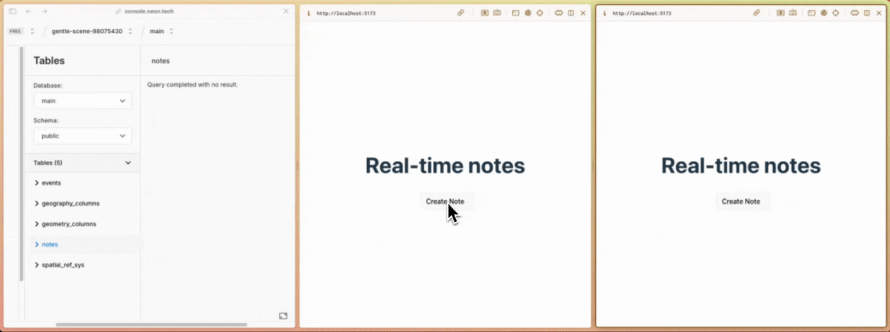 Demo of the real-time notes