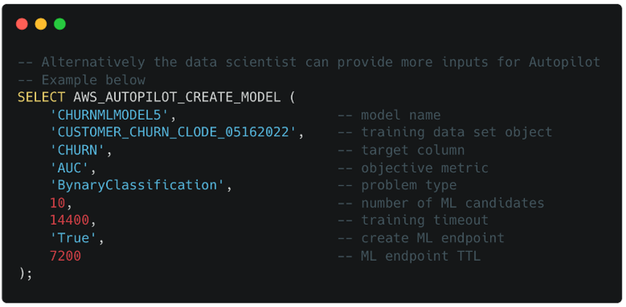 Snowflake SQL Statement