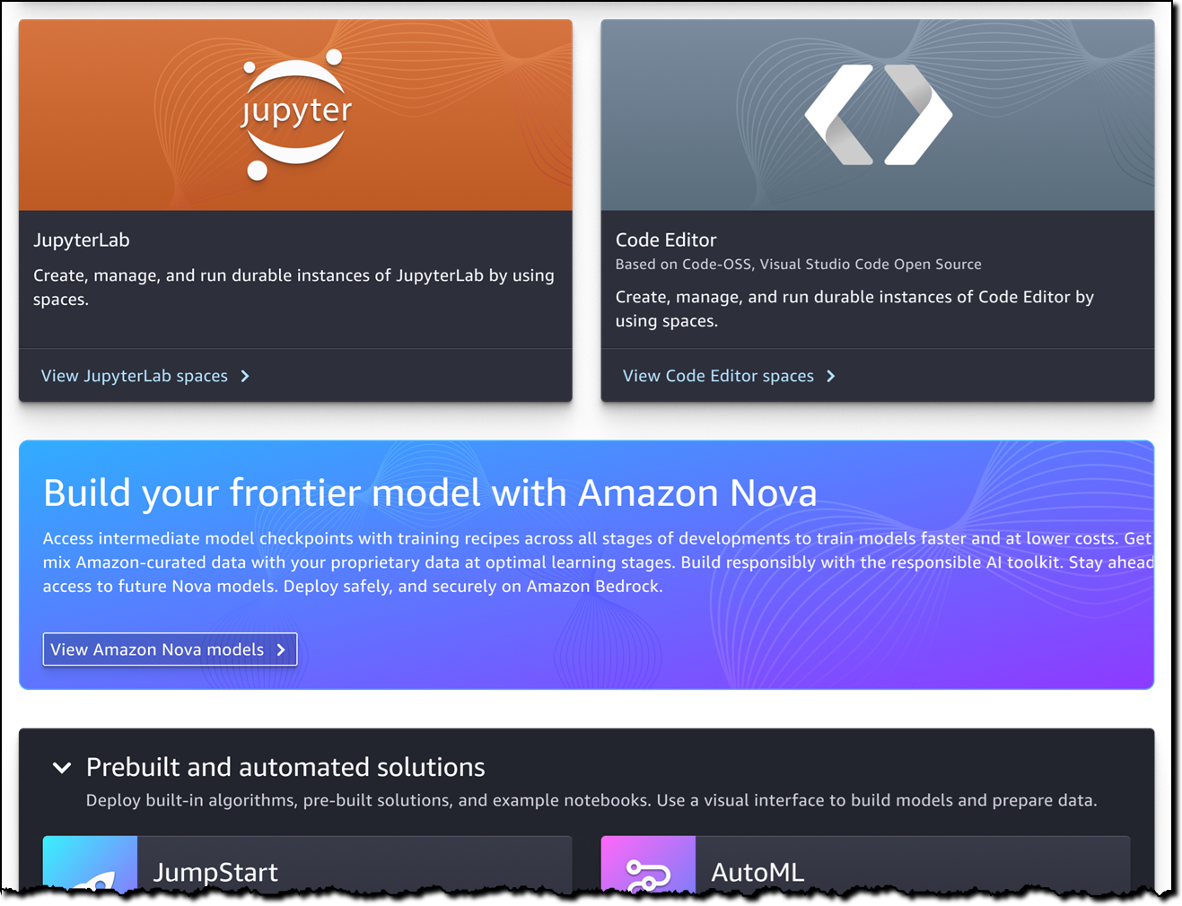 Amazon Nova Forge in der SageMaker AI-Konsole
