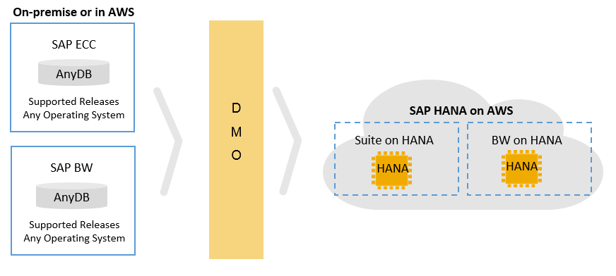 Using The Sap Database Migration Option Dmo To Migrate To Aws Aws For Sap