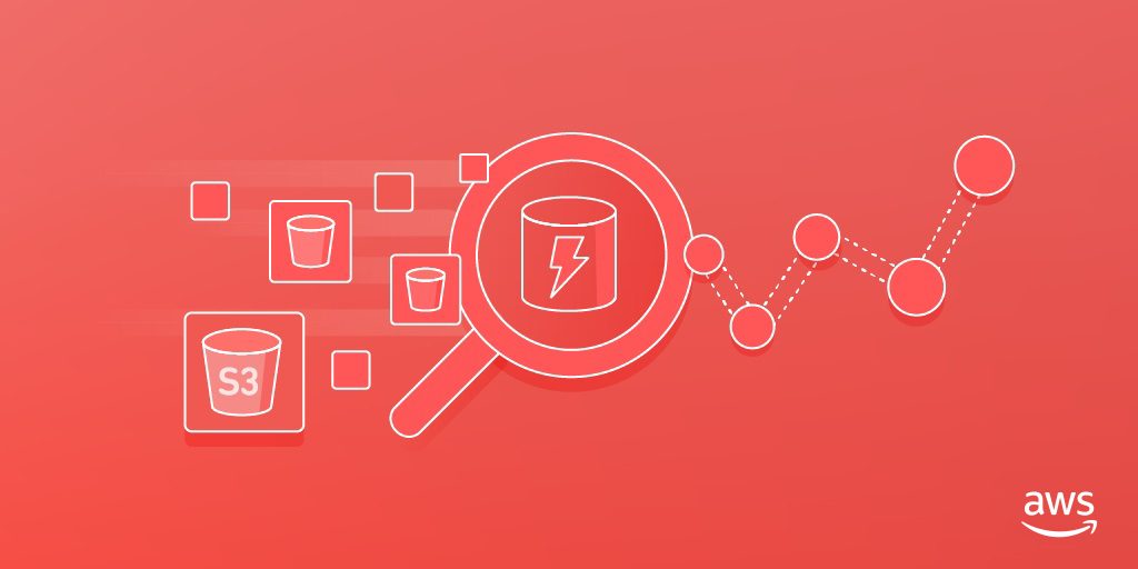 Image showing a magnifying glass that's analyzing data from Amazon S3.