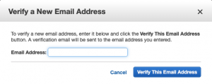 Email address verification box