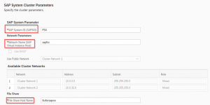 SAP System Cluster Parameters