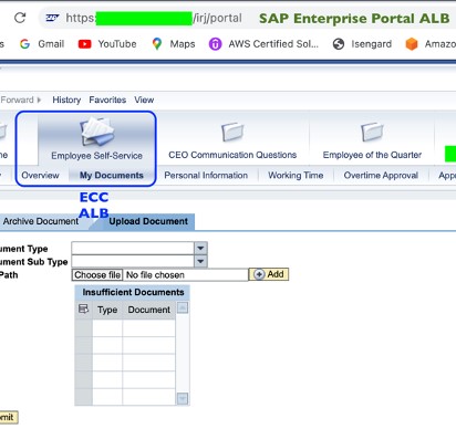 Figure showing ESS iView in SAP EP