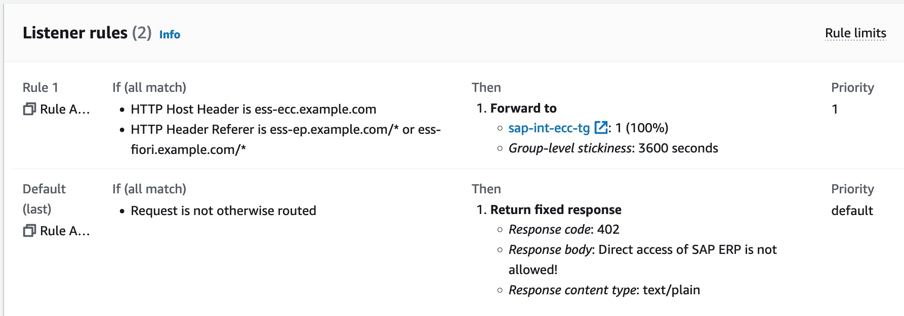 HTTP Header Referer in ECC ALB Listener Rule