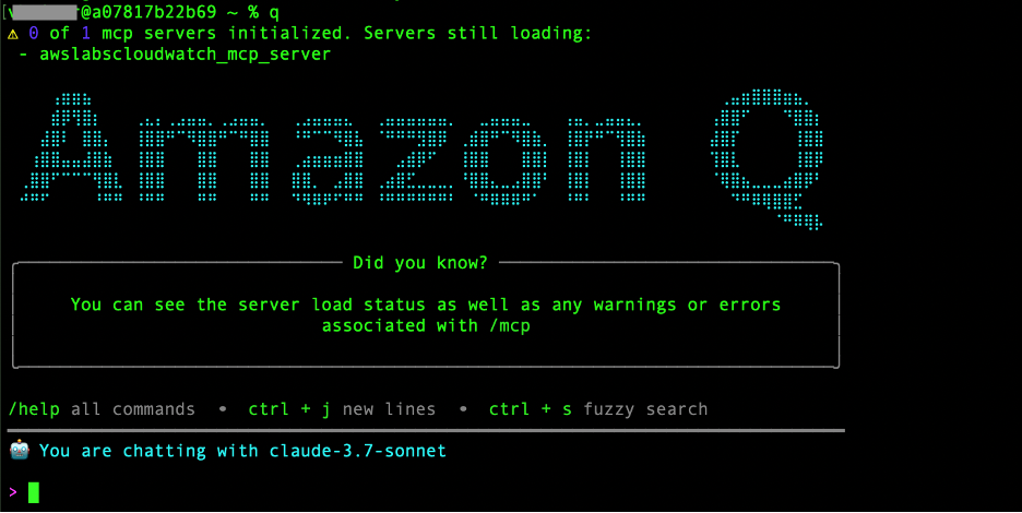 Figure 2. Amazon Q CLI prompt