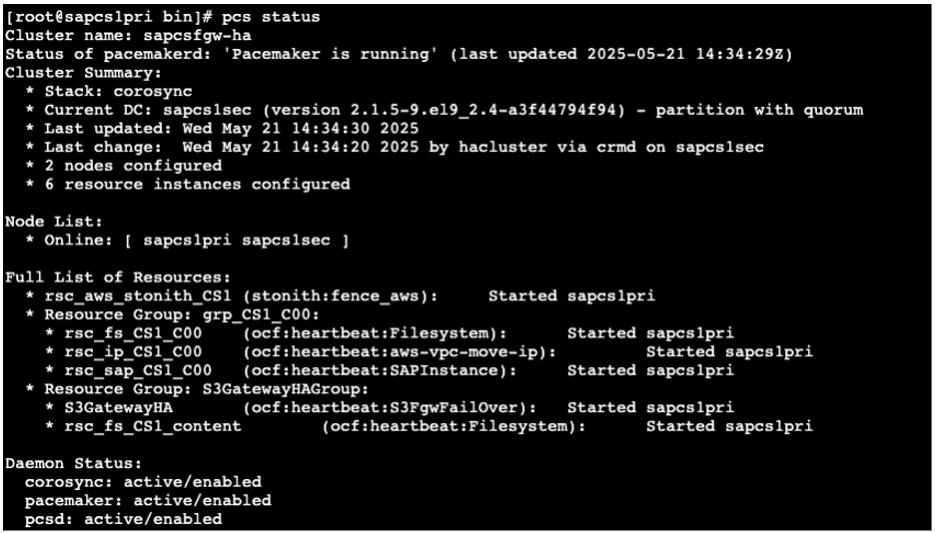 Checking the SAP Content Server HA cluster status