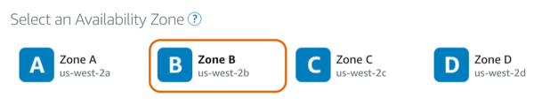 screenshot showing availability zone b selected