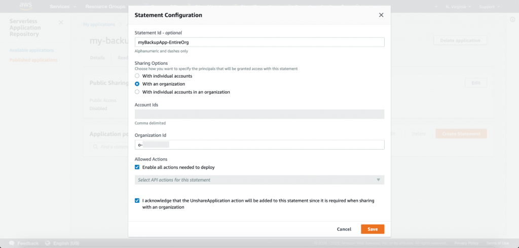 Statement configuration