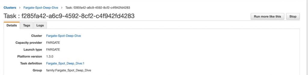 ECS Fargate Task detail