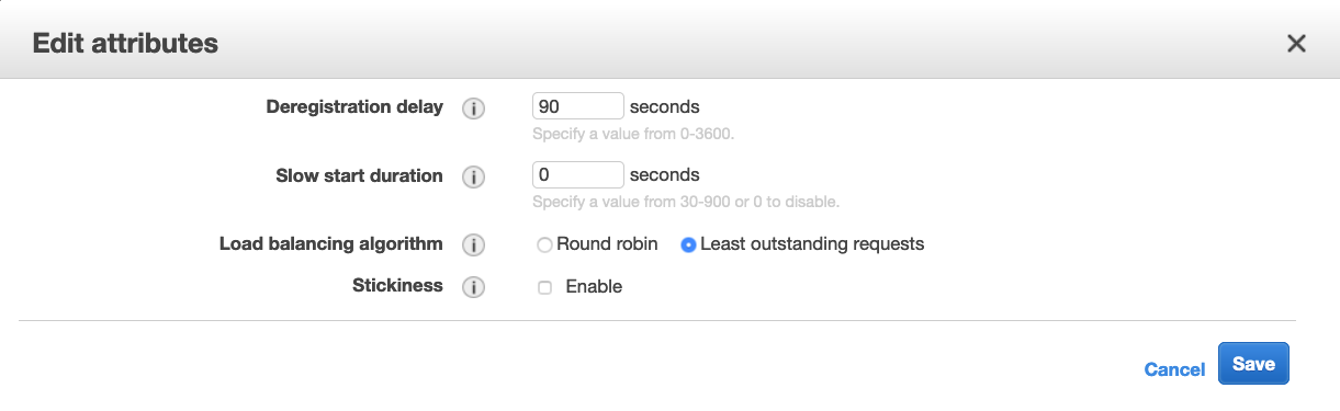 application load balancer attributes