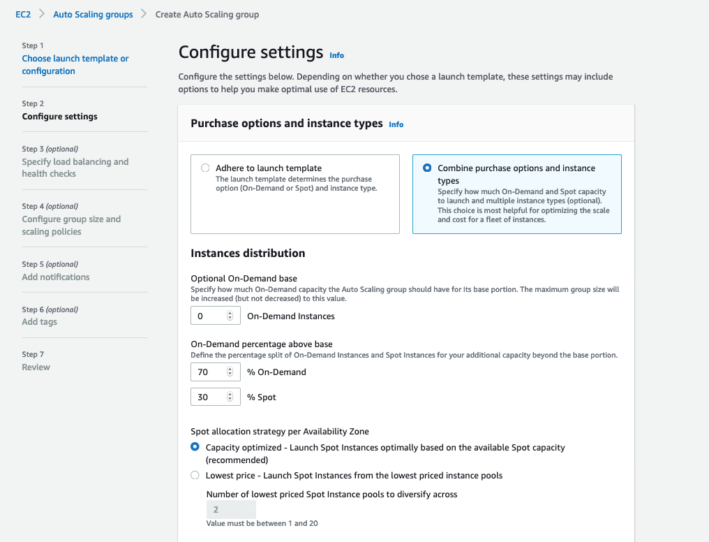 combine EC2 purchase options