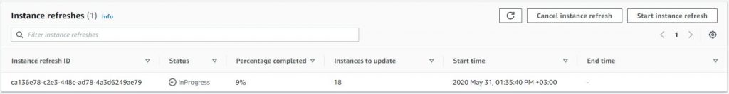 initialize instance refresh