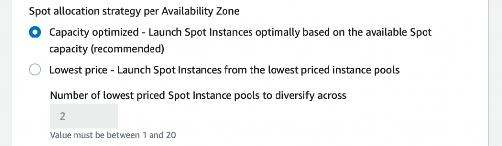 capacity-optimized allocation