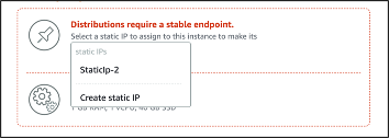 lightsail console: assign an existing static ip