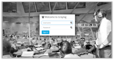 enter username and password in graylog