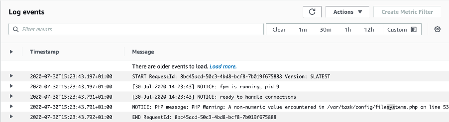 CloudWatch Logs for a single Lambda invocation