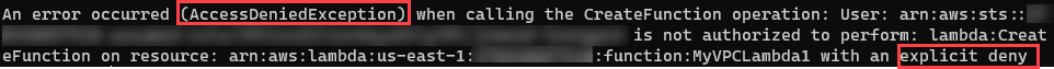 Lambda関数の作成時のAccessDeniedException