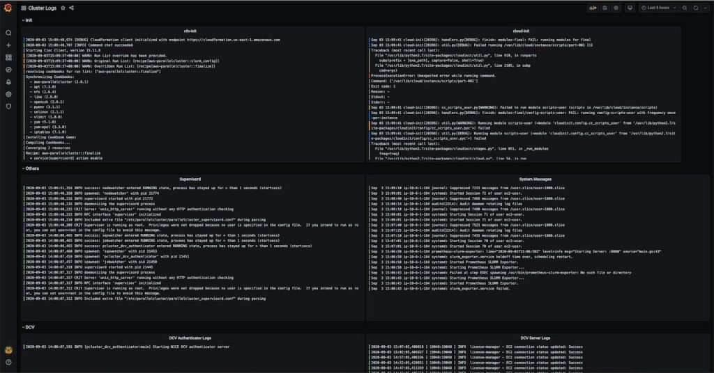 Cluster logs