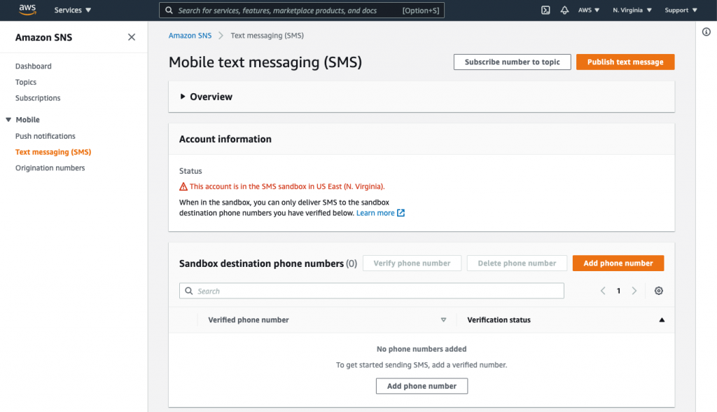 Mobile text messaging (SMS) page