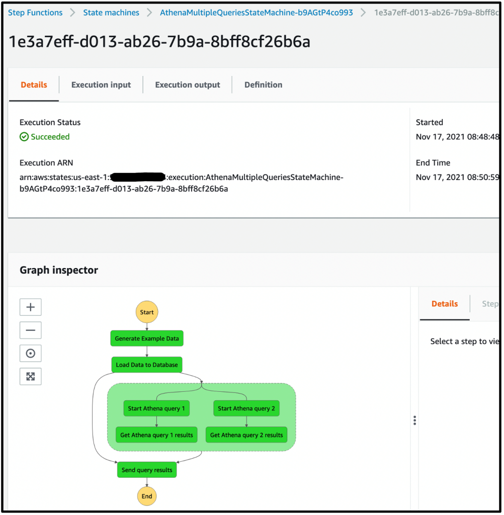 Visualizing AWS Step Functions workflows from the Amazon Athena console