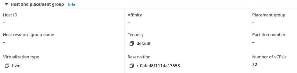 Instance Details showing the number of vCPU's a particular EC2 machine has