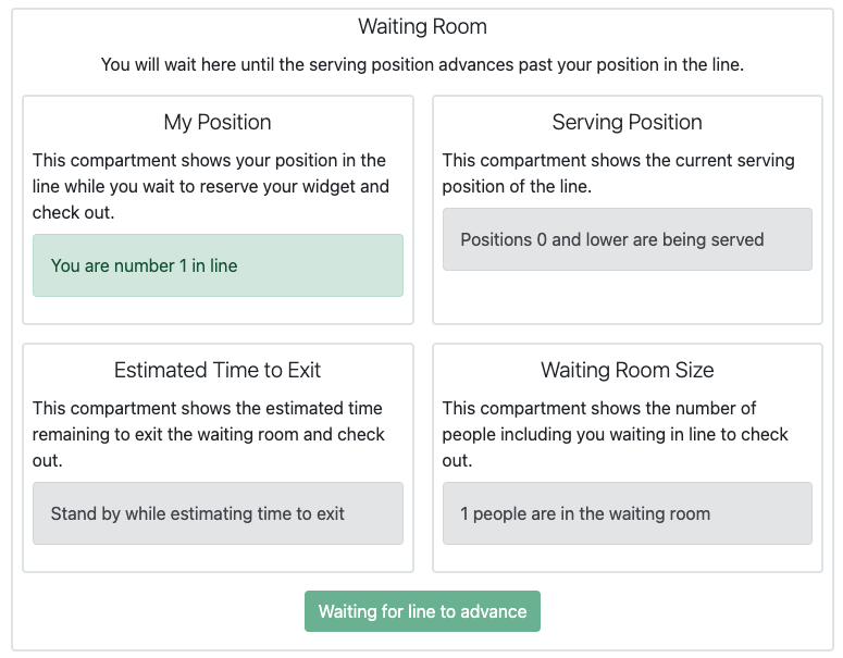 Waiting room status page