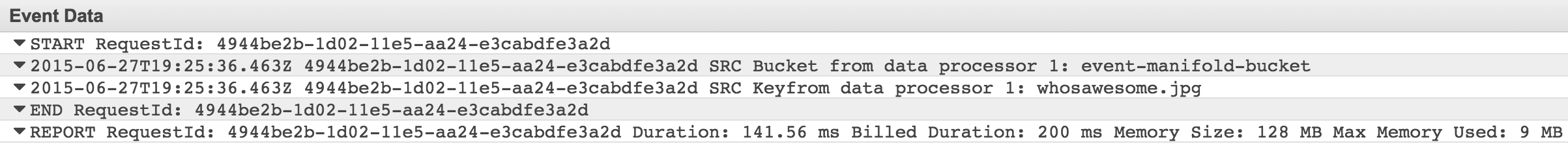 Data Processor 1 Log Stream