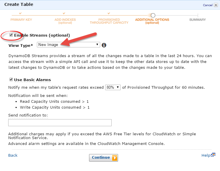 Amazon DynamoDB Setup: Enabling Streams