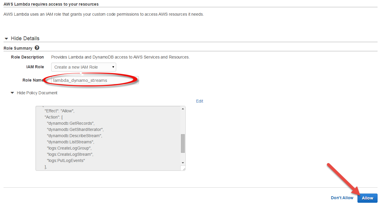 AWS Lambda Function Setup: Choosing the NoSQL Trigger Blueprint