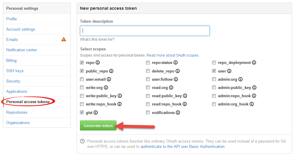 Generating a GitHub API Access Token